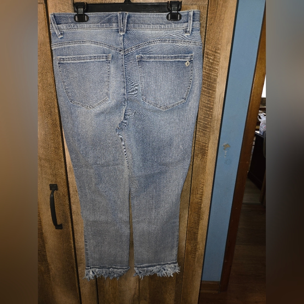 Democracy Vintage High Rise Skinny Frayed Hem Cropped Jeans - Blue Size 12 - Picture 3 of 5